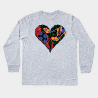 Music Note Patterned Heart Kids Long Sleeve T-Shirt